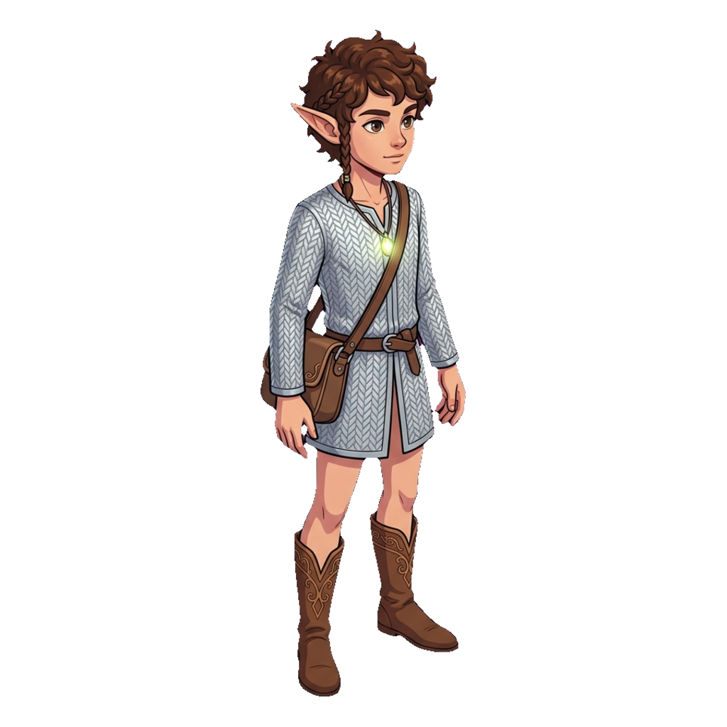 Early concept of a well-dressed young masculine elf